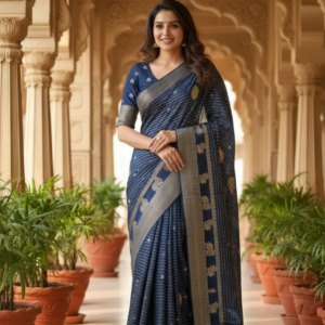 Viscose Crape Smooth Woven Silk Saree