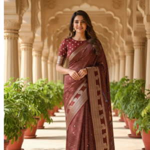 Viscose Crape Smooth Woven Silk Saree